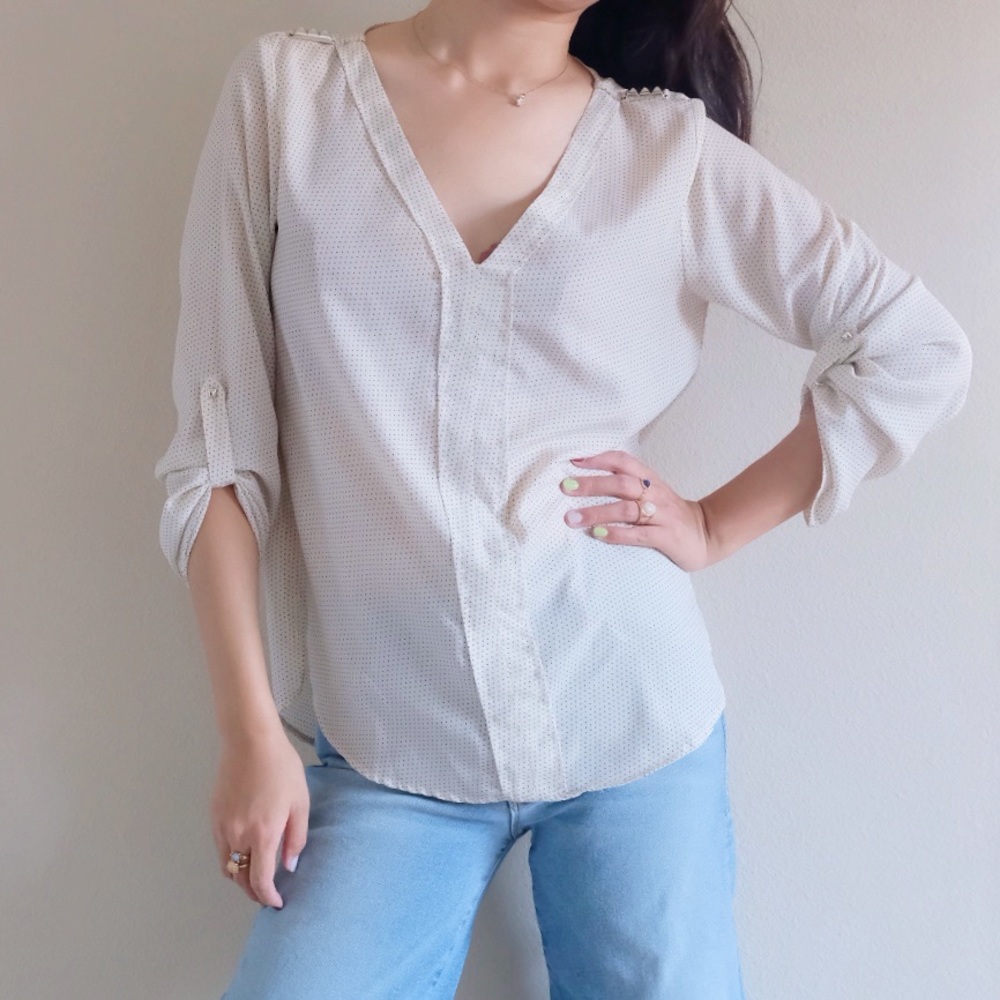 Zara Blouse In Tiny Polka Dots